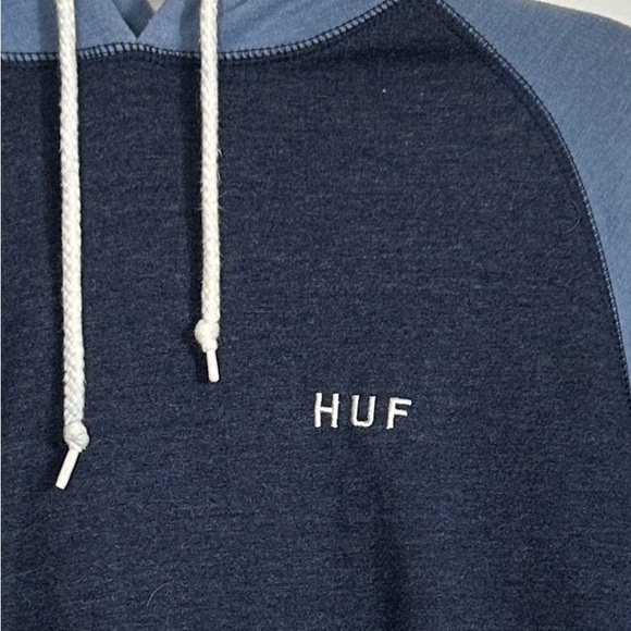 HUF hoodie, dark gray/blue and light gray/blue, size M, pullover, layer, casual - Picture 2 of 7
